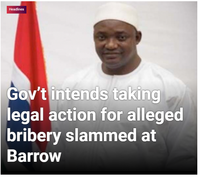 Gov’t intends taking legal action for alleged bribery slammed at Barrow